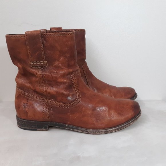 Frye Shoes - ☀️Sale☀️ Frye Anna Leather Booties in Cognac Size 8 Pull On